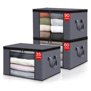 Clothes Storage Bag, 1 Count Zipper Quilt Storage Bag, Washable Clothes Organizer Bag, Clothing Storage Bag for Home Bedroom Wardrobe, Closet Organizer