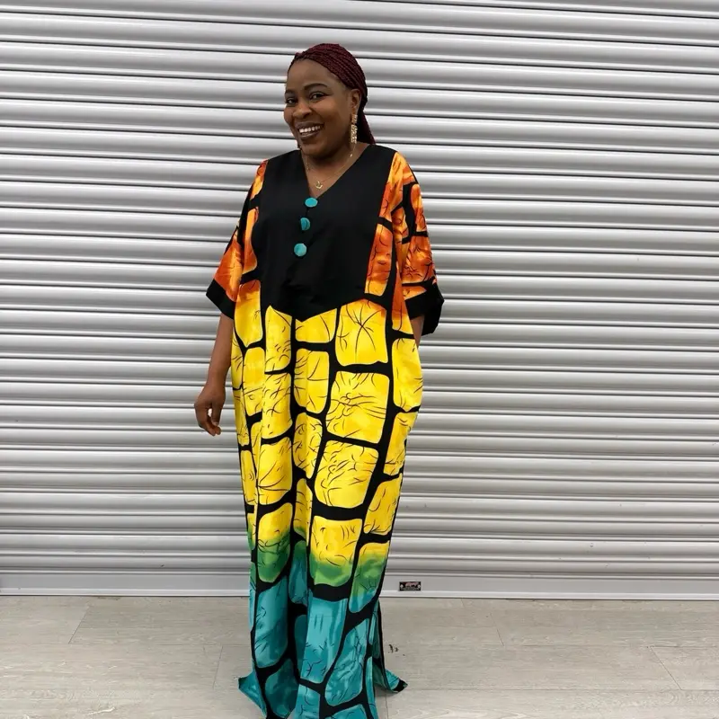 Crepe Maxi Dress - Breathable and Elegant for African Outdoor Outfit - Traditional, Lightweight, Shortsleeve