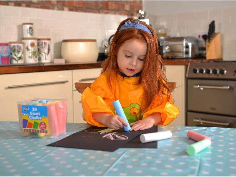 20 Giant Chalks - Extra Large Childrens Chunky Pavement Chalks - Bright Vibrant Colours - Washable, Easy Clean Outdoor Kids Garden Toys - Portable Carry Case with Handle - Ages 3 Years Plus 6