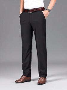 Men's Solid Color Pocket Pants, Casual Comfy Trousers for Work Office Business Daily Wear, Men's Bottoms for All Seasons