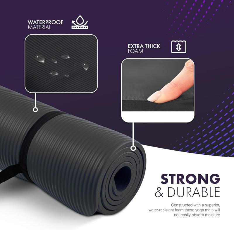 Extra Thick Foam Exercise Mats for Pilates, Stretching, Resistance Workout & Therapy 4
