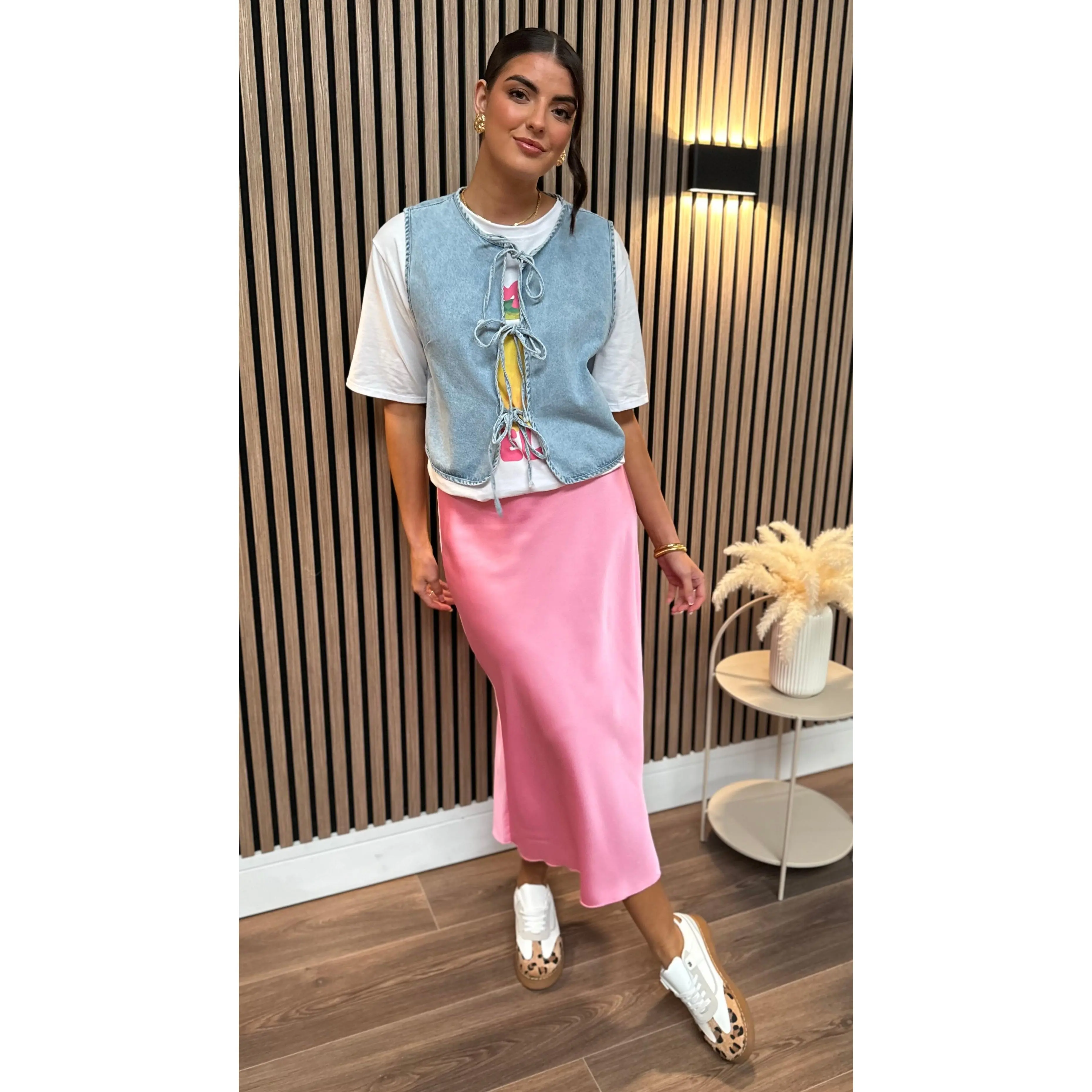 Yaella Bubblegum Pink Midi Skirt (PRE ORDER)