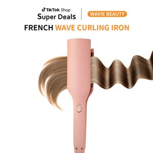 【Shop now】French Wave Curling Iron, 32 mm U Shapped Curler, Beach Waver Curling Iron, Ceramic 3 Barrel Hair Crimper for Women, Suitable for All Hair Types – Fast Delivery, Valentine’s Gift for Her