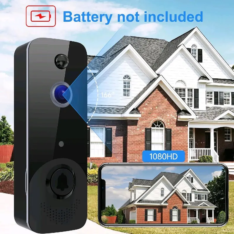 1080P Video Doorbell Camera Wireless, Live View, 2-Way Talk, Night Vision, Included Ring Chime, Cloud Storage, 2.4Ghz WiFi Only, Indoor Surveillance, Real-Time Alert 8