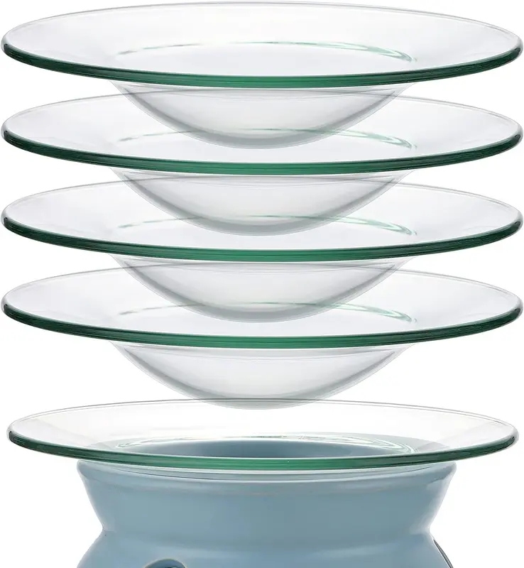 Glass Oil Burner Dish -Glass -Living Room Accessories - Wax Liquidizer - Oil Burners For Essential Oils - Wax Burners - Scents Melter - Wax Melt Holder - Room Fragrance - 1 Piece 5