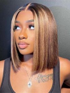 12 Inch Reddish Brown T Part Lace Front Natural Hair Wigs, Gorgeous Fluffy Wigs for Women, Human Hair Wigs for Party, Daily Use, Lace Frontal Wig