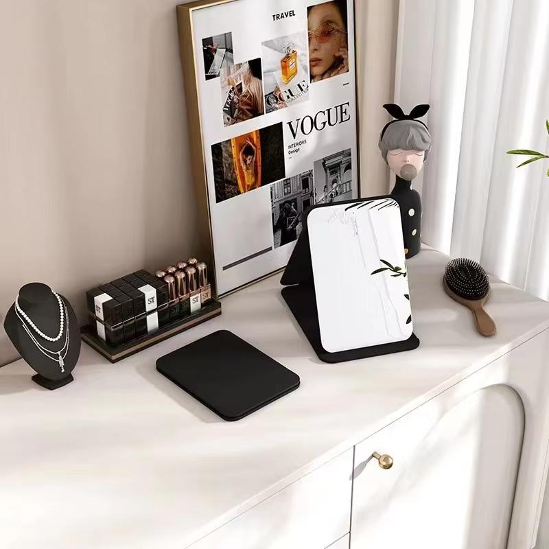 Portable Led Light Makeup Mirror, Rechargeable Desktop Electric Mirror, Foldable Makeup Mirror For Home, Dormitory, Bedroom, Living Room, For Gift, Decor 9