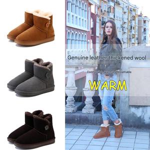 Solid Color Unisex Outdoor Casual Cute Comfortable Warm Winter Simple Autumn Office Home Thick Bottom Women's Snow Boots