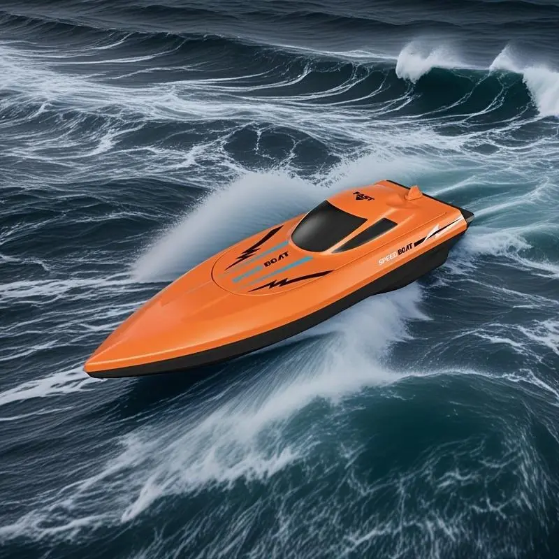 Remote Control Boat Toy, Fast Charging Speedboat with Dual Propeller Model, an Ideal Gift for Birthdays And Holidays. 4