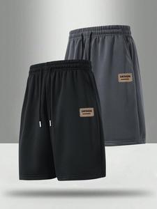 Men's Letter Patched Pocket Shorts, Casual Comfy Breathable Shorts for Summer, Men's Bottoms for Daily Wear