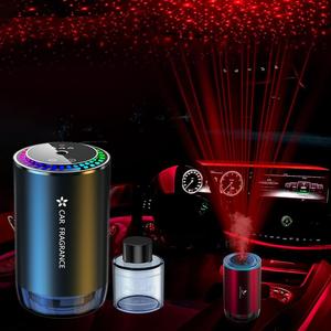 Smart Car Air Freshener Diffuser, Rechargable Waterless Car Diffuser, for Essential Oils with Star Projector, Music Rhythmic Light