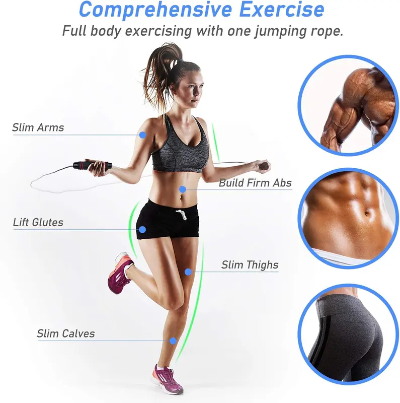 Skipping Rope, Speed Jump Rope Tangle-free Adjustable Cord with Rapid Ball Bearings & Soft Foam Handle for Fitness Workouts 5
