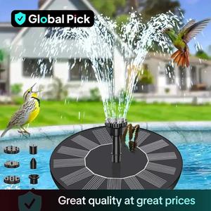 Solar Powered Water Fountain Pump, Easy Installation Solar Fountain Pump with Accessories, Fountain for Ponds, Gardens, Fish Tanks and Outdoors, Automatic Water Fountain, Pool Solar Fountain, Solar Fountain Kit