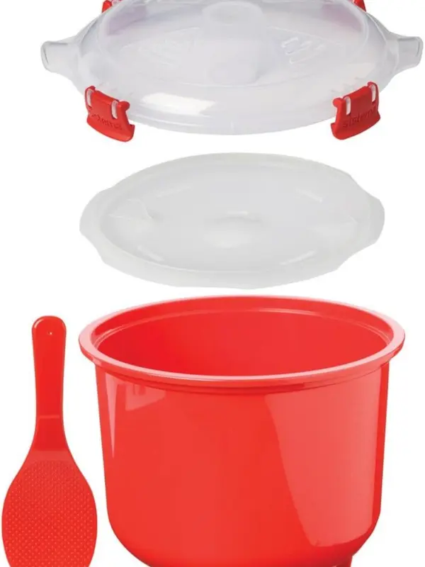 Sistema Microwave Rice Cooker | 2.6 L | Dishwasher Safe Small Rice Cooker | BPA-Free | Red 1