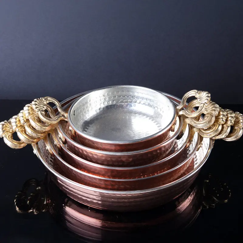 Copper Cookware Set – Traditional Hammered Design for Perfect Cooking 0