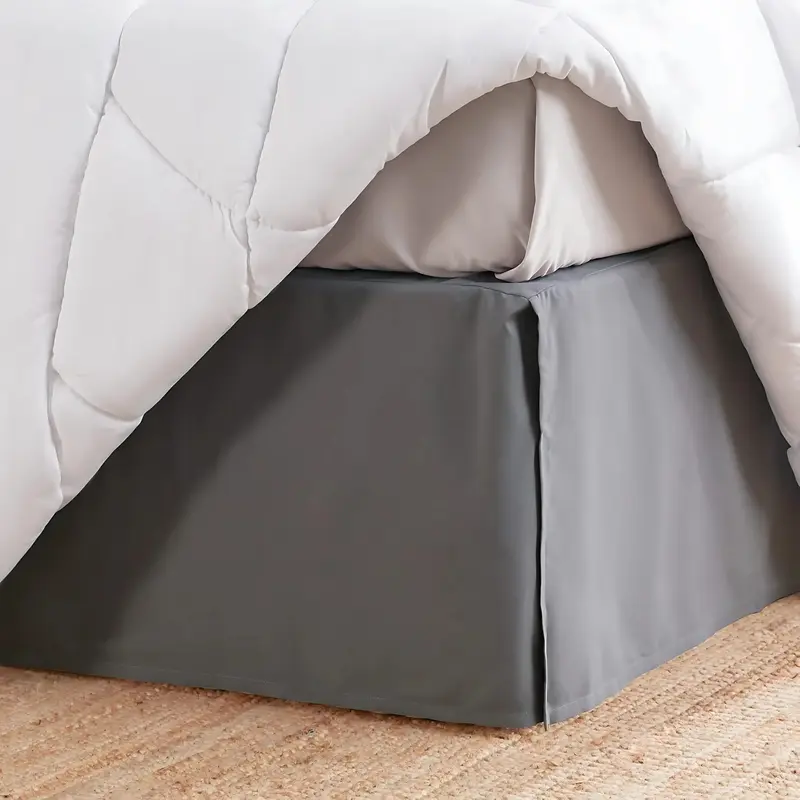 Fitted Bed Skirts Valance Sheets 200 Count Luxury Plain Dyed Pleated Poly Cotton Bed Base Under Mattress Bedding hotel  sheets soft  bed soft  bed panda  mattress  topper bed  sheets throw  blanket 1