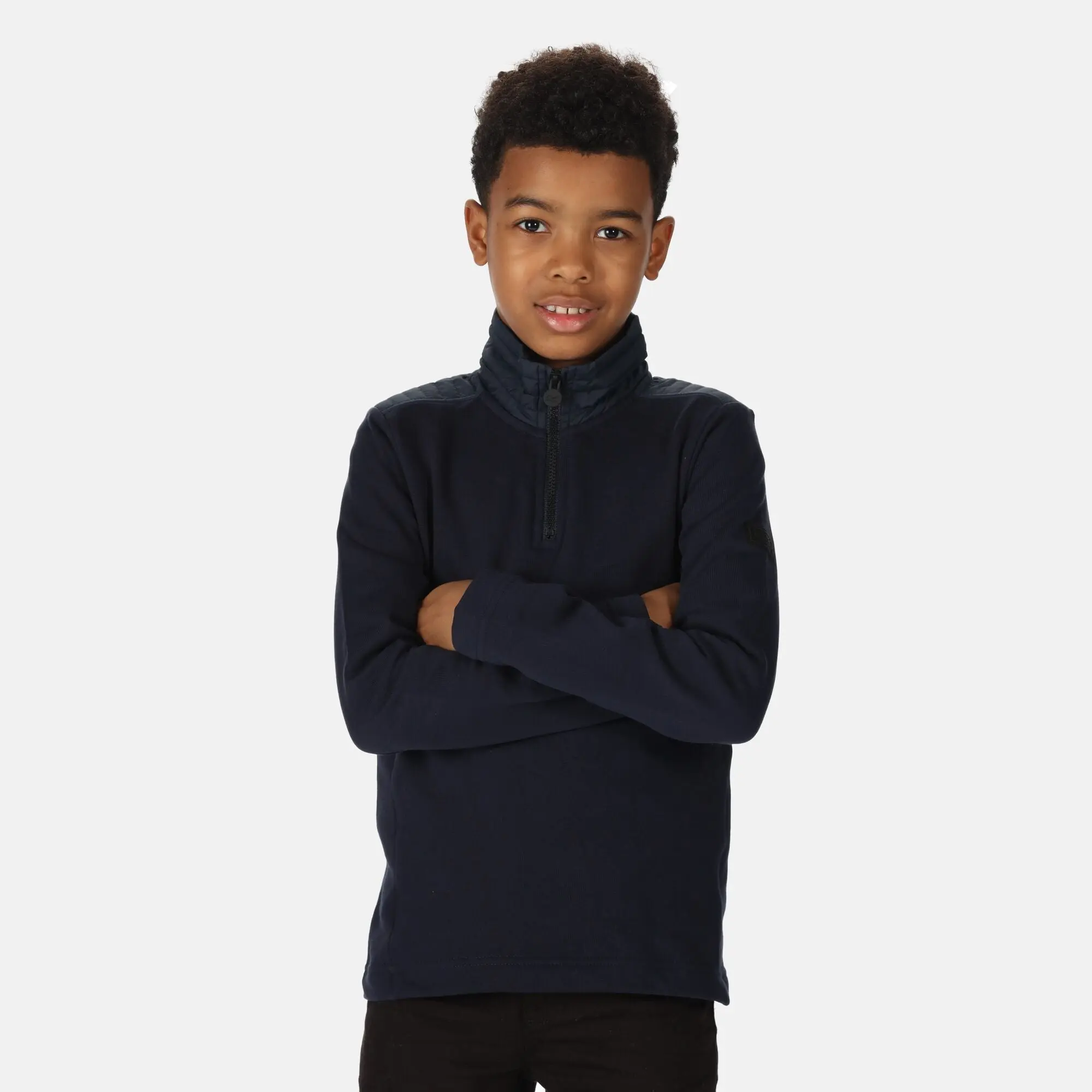Regatta Kids Boys Markas Half Zip Fleece Overhead Fleece 100% sustainable Cotton Soft Midlayer Warm Jacket