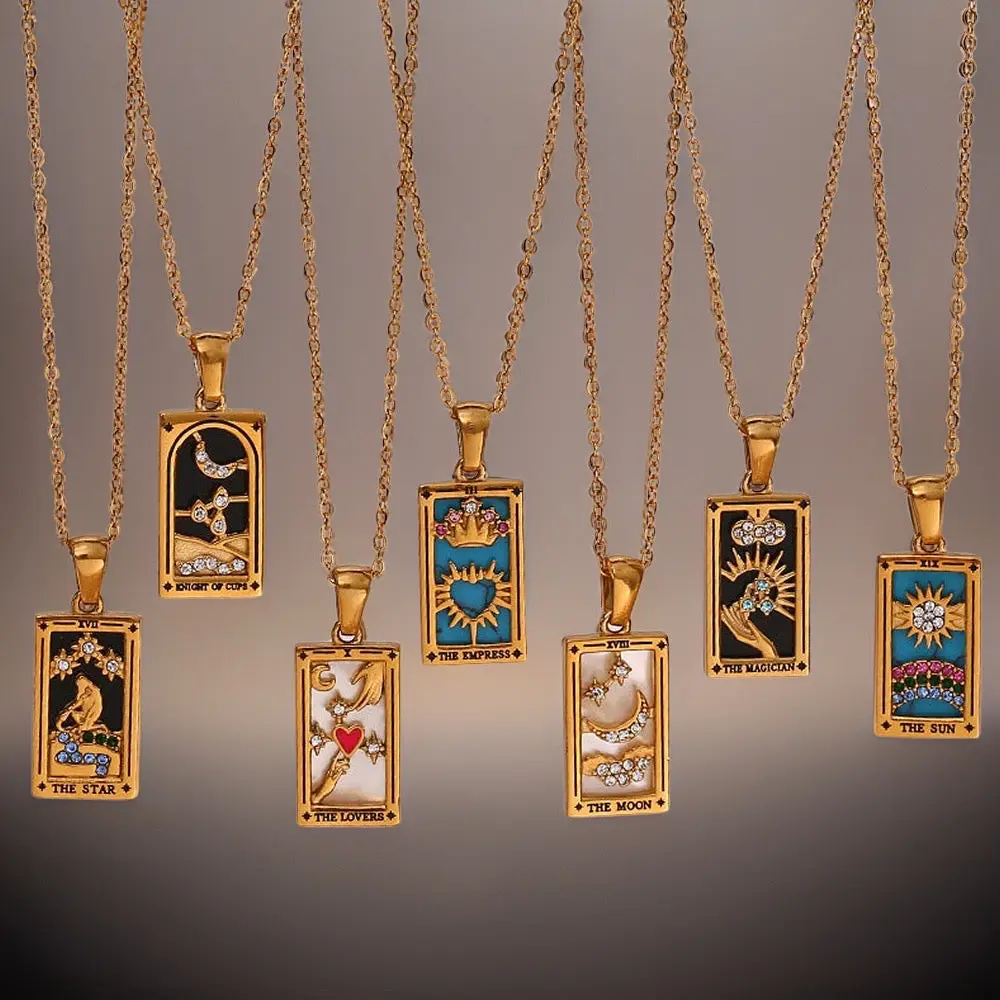 Evangeline Tarot Card Pendants / Stainless Steel