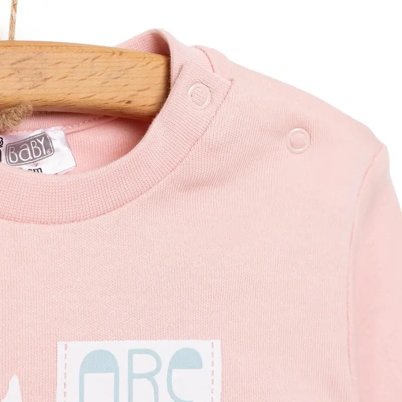HelloBaby Baby Girl Sweatshirt Footless Bottom - Powder 5