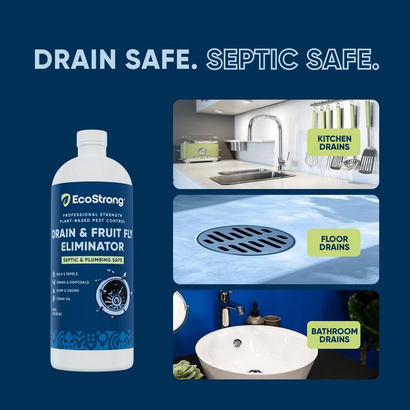 Fruit Fly Drain Treatment | Drain Fly Eliminator | All-Natural, Eliminates Gnats, Sewer Flies and More - Works in All Drains - 32 Fl Oz 3