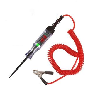 LED Car Circuit Tester, 6-24V Test Tool with Light & Hard Steel Probe, Car Circuit Low DC Voltage Tester, Professional Car Inspection Tool