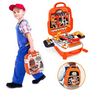 Christmas Repair Tool Backpack, 22pcs/set Drill & Tool Box Pretend Toy Kit, Durable & Portable Fun Tool Set for Birthday Gifts, Thanksgiving Christmas Gift Set, Stocking Filler