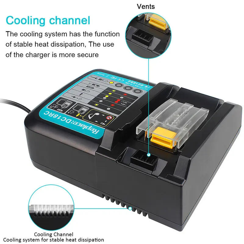 Fast Battery Charger Fit For Makita BL1830 BL1840 BL1850 7.2V-18V 3A LCD Display 3