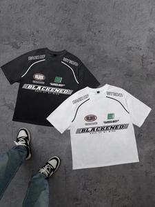 Men's  Letter Print Short Sleeve Tee, Loose Casual Round Neck T-shirt for Summer, Men's Top for Daily Wear