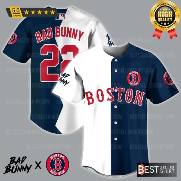 Bad Bunny Red Sox Shirt Baseball Jersey Tee