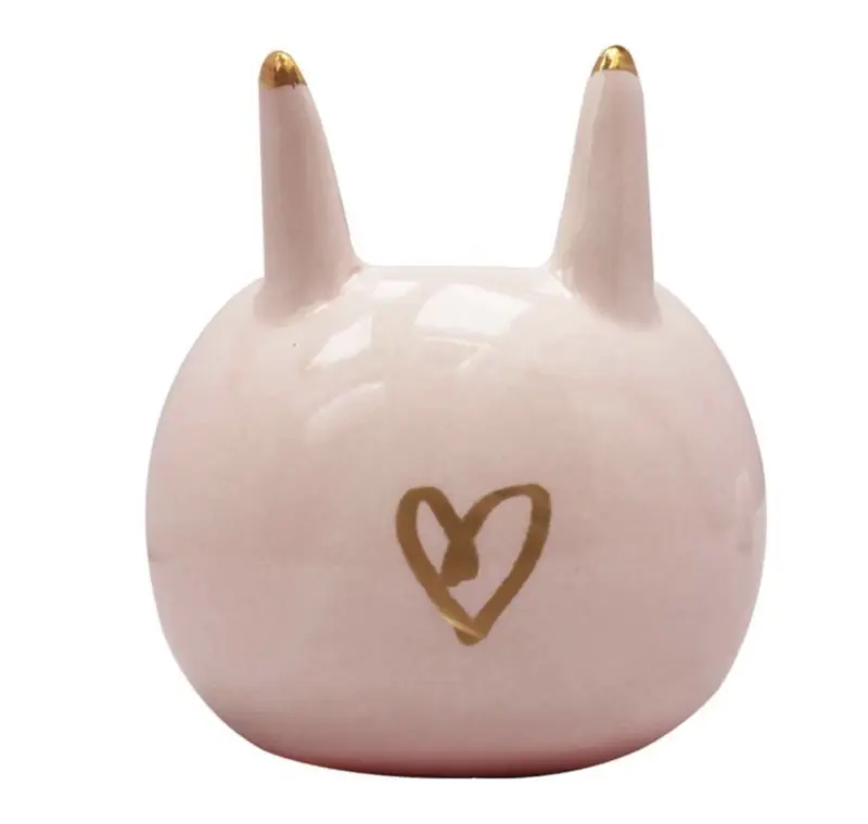 Pink Ceramic Bunny Egg Cup – Gift Boxed Easter Tableware with Gold Details 5