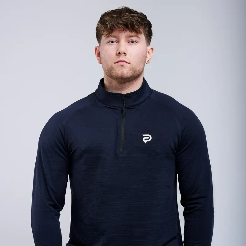 Men's Premium Long Sleeve Quarter Zip Top for Winter - Tops, Menswear Fabric Hoodie
