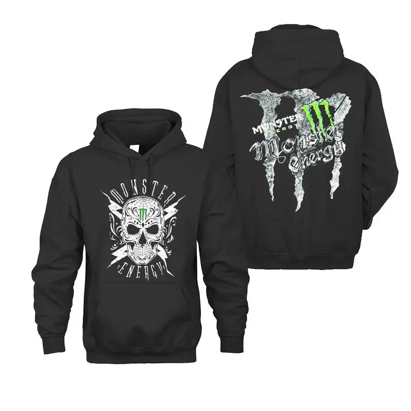 Monster Energy Racing Team Skull Hoodie Sweatshirt T-Shirt Off-Road Racing Hoodie, Dirt Bike Hoodie, Motocross Gear Mountain Biking Gear Menswear 0