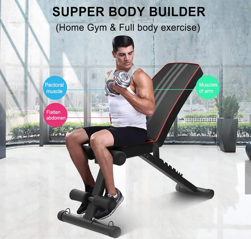 YOLEO Adjustable Weight Bench - Utility Weight Benches for Full Body Workout, Foldable Incline/Decline Bench Press for Home Gym 1