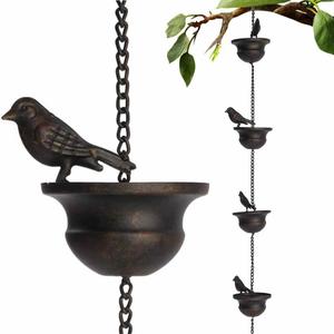 Vintage Bird Shaped Rain Chain, 1 Count Metal Rain Collector, Outdoor Rain Chain, Hanging Outdoor Garden Patio Decoration, Decorative, Rainchains