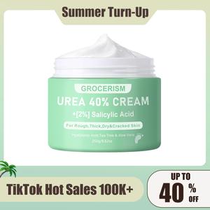 Grocerism Urea Cream 40 Percent For Feet Plus 2% Salicylic Acid 5.29 oz, Foot Cream and Hand Cream Maximum Strength with Hyaluronic Acid, Tea Tree, and Aloe Vera For Deep Moisturizes, Callus Remover and Soften All Skin Types, Hydrating