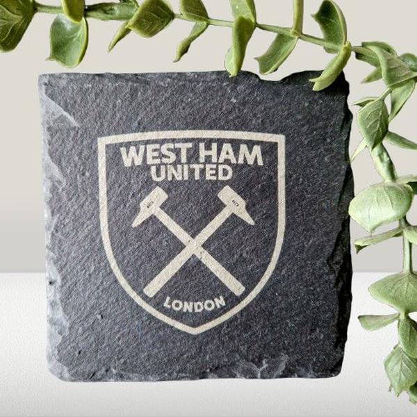 West Ham United F.C. Inspired Slate Coaster Football Gift 0