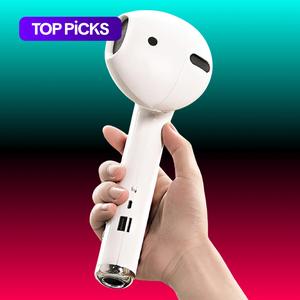 Wireless Earphone Shape Speaker, USB Charging Support Microphone FM Radio TF Card Wireless Loudspeaker, Portable Speaker, Multifunctional Desktop Speaker