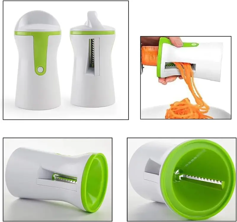2 of a set, 3 in 1 Vegetable Spiralizer Portable Stainless Steel Slicer Veggie Pasta and Spaghetti Maker for Low Carb Gluten Free Meals 2
