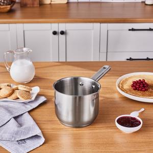 Karaca Elite Stainless Steel Induction Milk Pot, 14cm, 1,6L, Silver