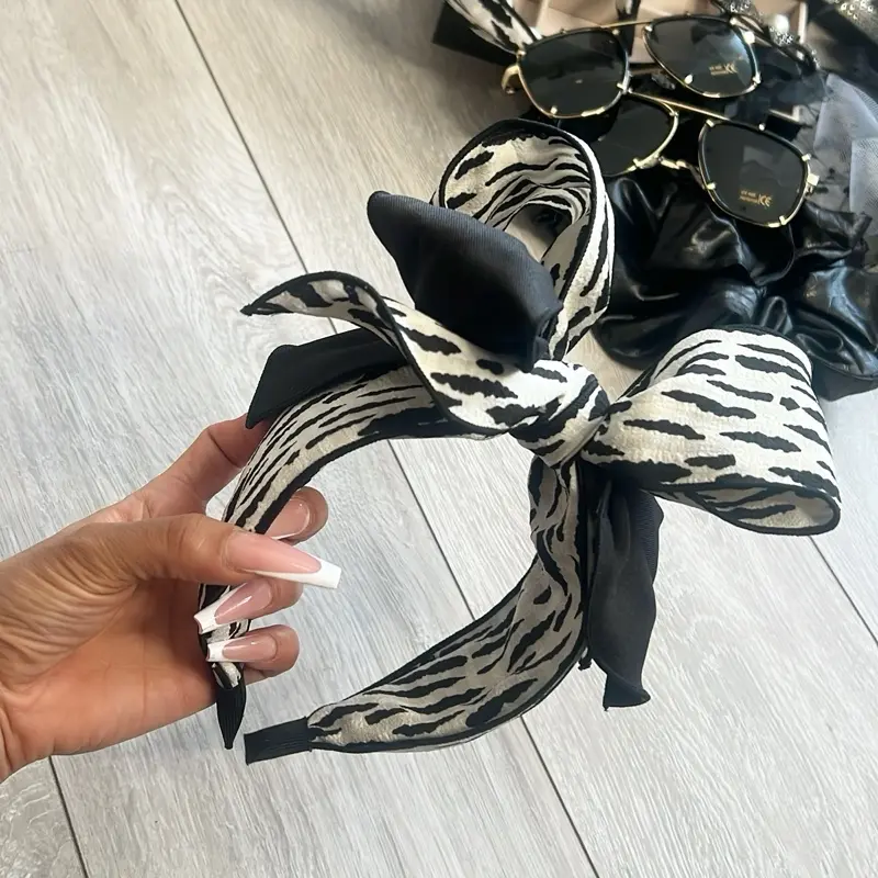 Black and White Zebra Pattern Hair Accessory Headband