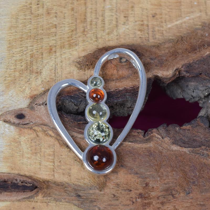 Multi Baltic Amber 925 Sterling Silver Natural Gemstone Pendant 5