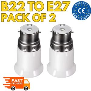 Ceiling Light Fan Adapter B22 to E27 Socket Converter, Screw to Bayonet Bulb & Fan Socket Adapter, ES to BC Lamp Base Adapter, Max Wattage 60W, Voltage 0-250V, CFL Bulbs, ring light shade Socket Converter Adapter for LED, Incandescent & CFL Bulbs