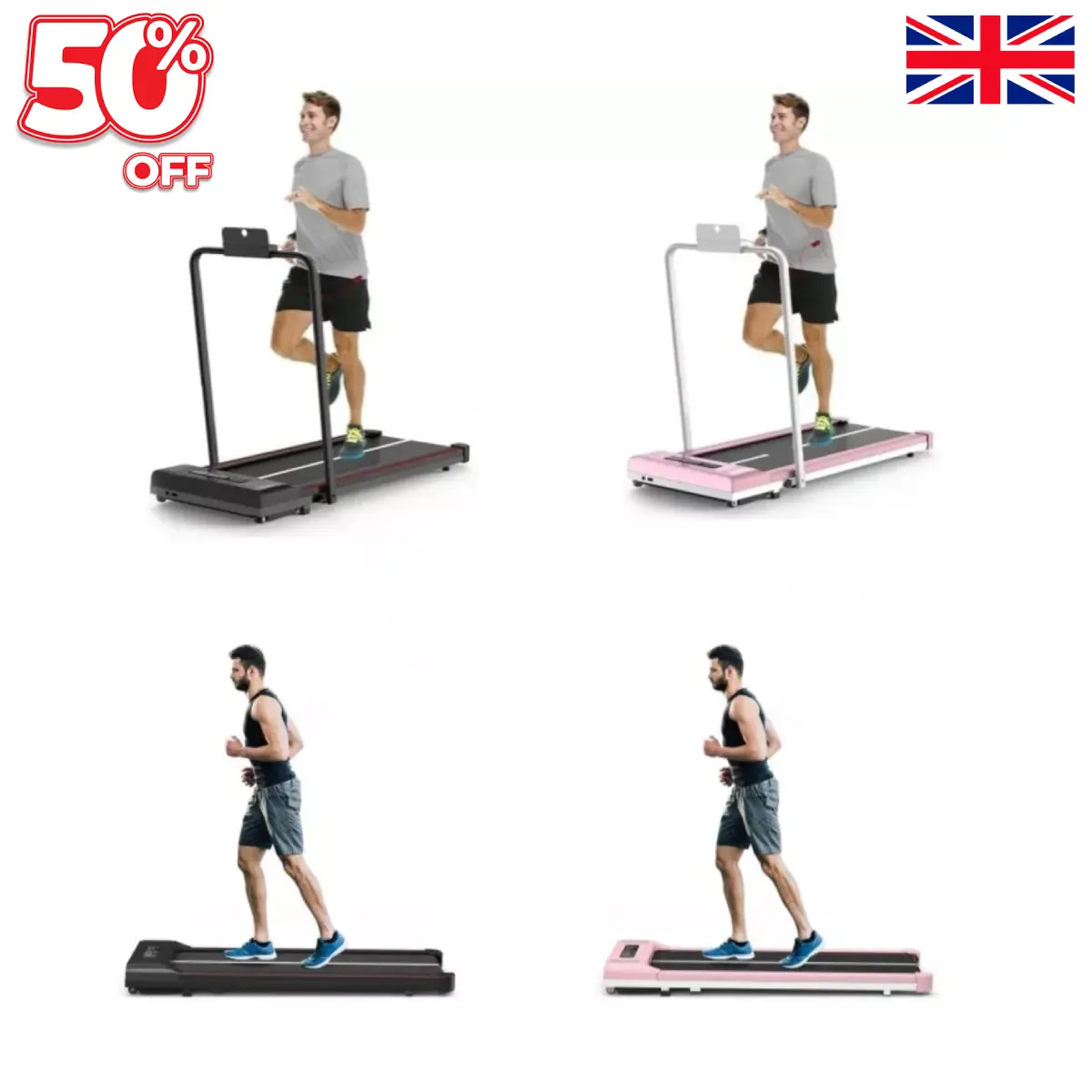 2in1 Folding Under Desk Treadmill Portable Walking Pad Machine