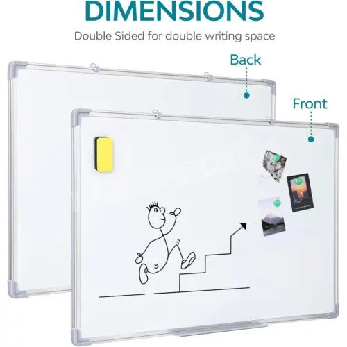 MAGNETIC WHITEBOARD SMALL LARGE WHITE BOARD DRY WIPE NOTICE OFFICE SCHOOL HOME-90*60cm 1