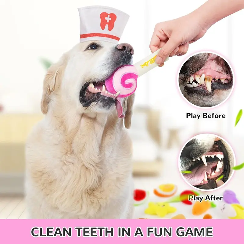 14 Pack Dog Squeaky Toys Cute Stuffed Plush Fruits Snacks and Vegetables Dog Toys for Puppy Small Dogs 2