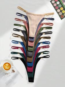 Women's Ring Linked Thong, 12/18 Counts Casual Comfy Soft and Breathable Panty for Daily Wear, Summer Outfits 2024, Women's Knicker for All Seasons, Soft Comfy Panties