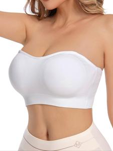 Women's Solid Color Lingerie Tube Bra with Invisible Transparent Bra Straps, Seamless Adjustable Strap Bralette, Strapless Bra, Summer Wear 2024, Women's Lingerie for All Seasons