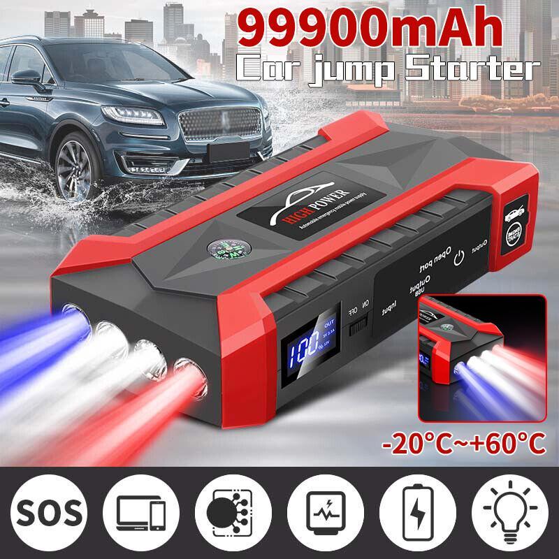 Car Jump Starter 99900mAh Portable Battery Booster with LED Flashlight for Up to 3.0L Gas Cars move  socket 5