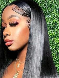 Human Hair 4*4 Lace Front Wig, Fluffy Gorgeous Lace Closure Wig for Women, Straight Human Hair Lace Wig for Party, Daily Use