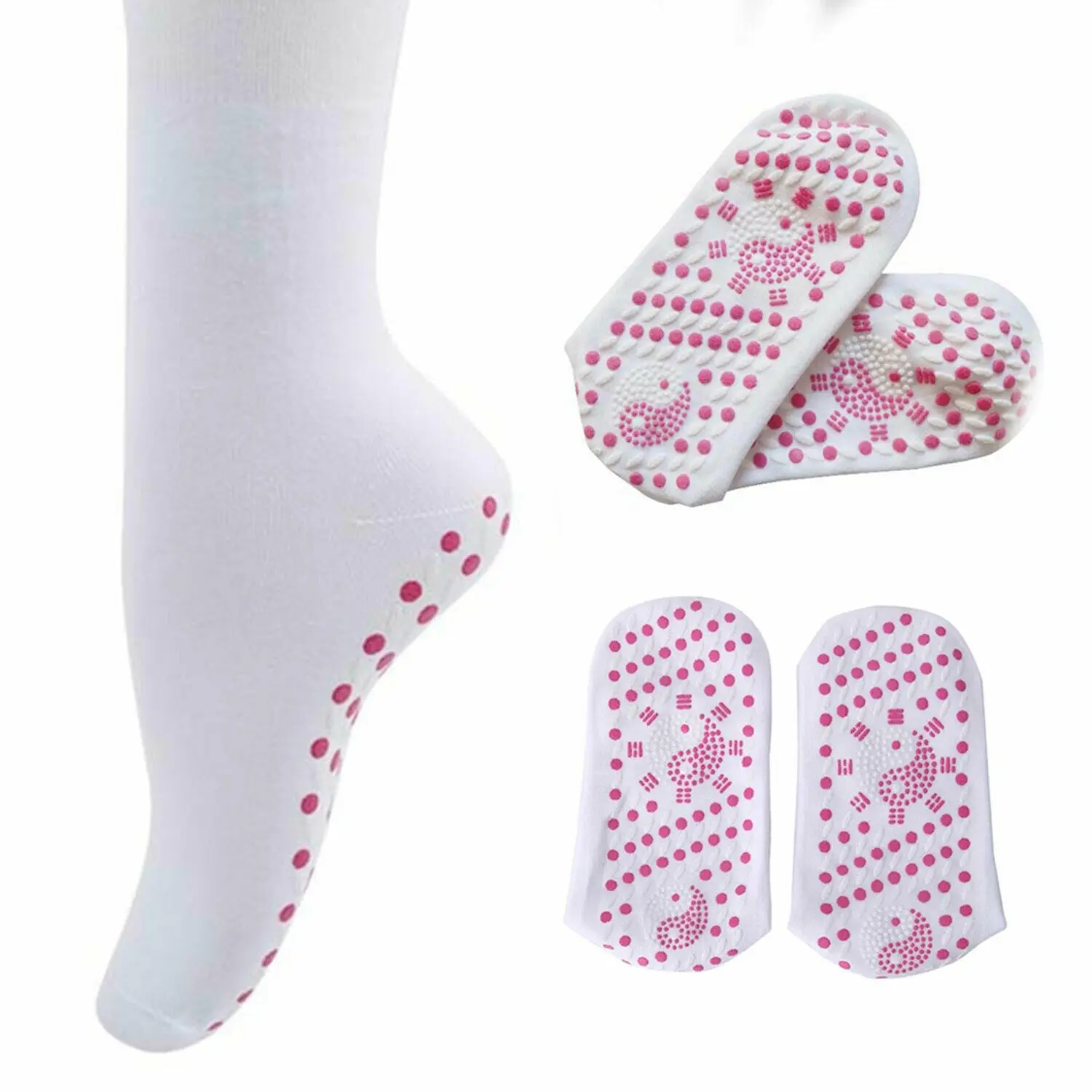 Envie Envie Tourmaline Magnetic Health Socks, White White One Size: Regular